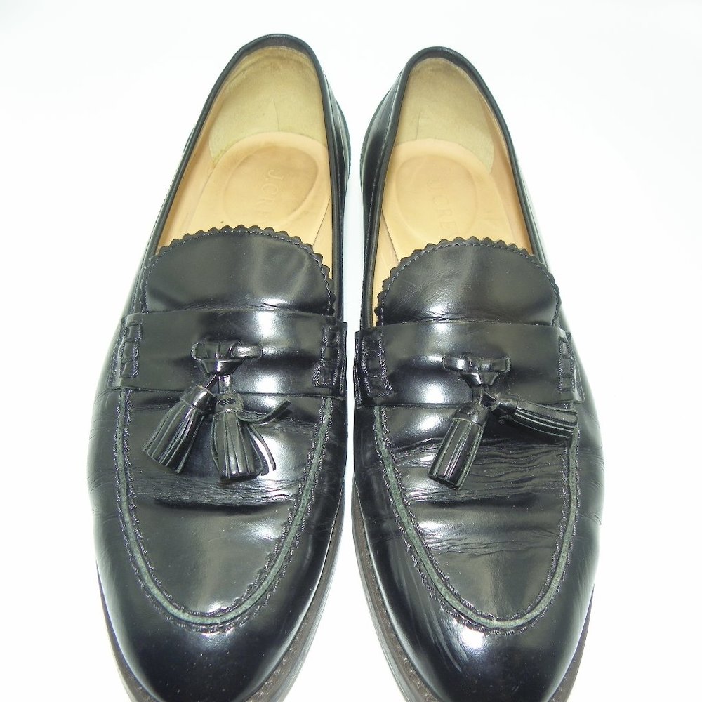 J CREW BLK LEATHER LOAFER SZ 7.5